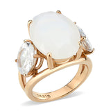IP Rose Gold(Ion Plating) Stainless Steel Ring with Synthetic in Fireopal