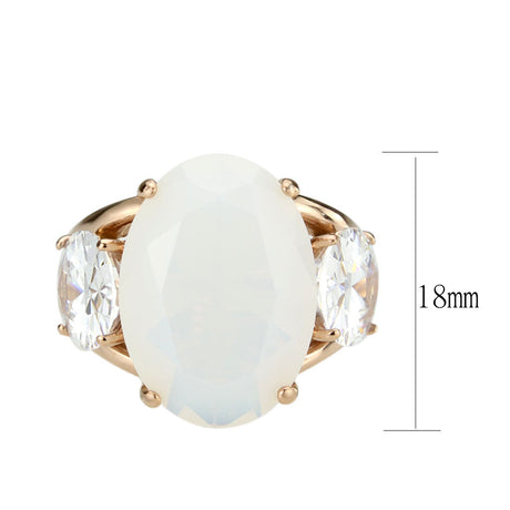 IP Rose Gold(Ion Plating) Stainless Steel Ring with Synthetic in Fireopal