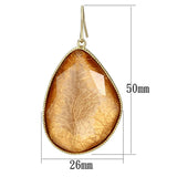 IP Gold(Ion Plating) Brass Earrings with Synthetic Synthetic Stone in Orange