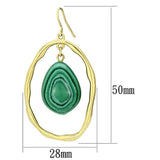 IP Gold(Ion Plating) Brass Earrings with Synthetic MALACHITE in Turquoise