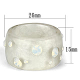 Resin Ring with Top Grade Crystal  in Aurora Borealis (Rainbow Effect)