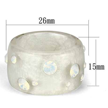 Resin Ring with Top Grade Crystal  in Aurora Borealis (Rainbow Effect)
