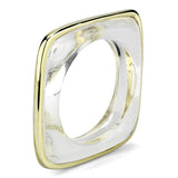 IP Gold(Ion Plating) Brass Ring with Synthetic Synthetic Stone in Clear