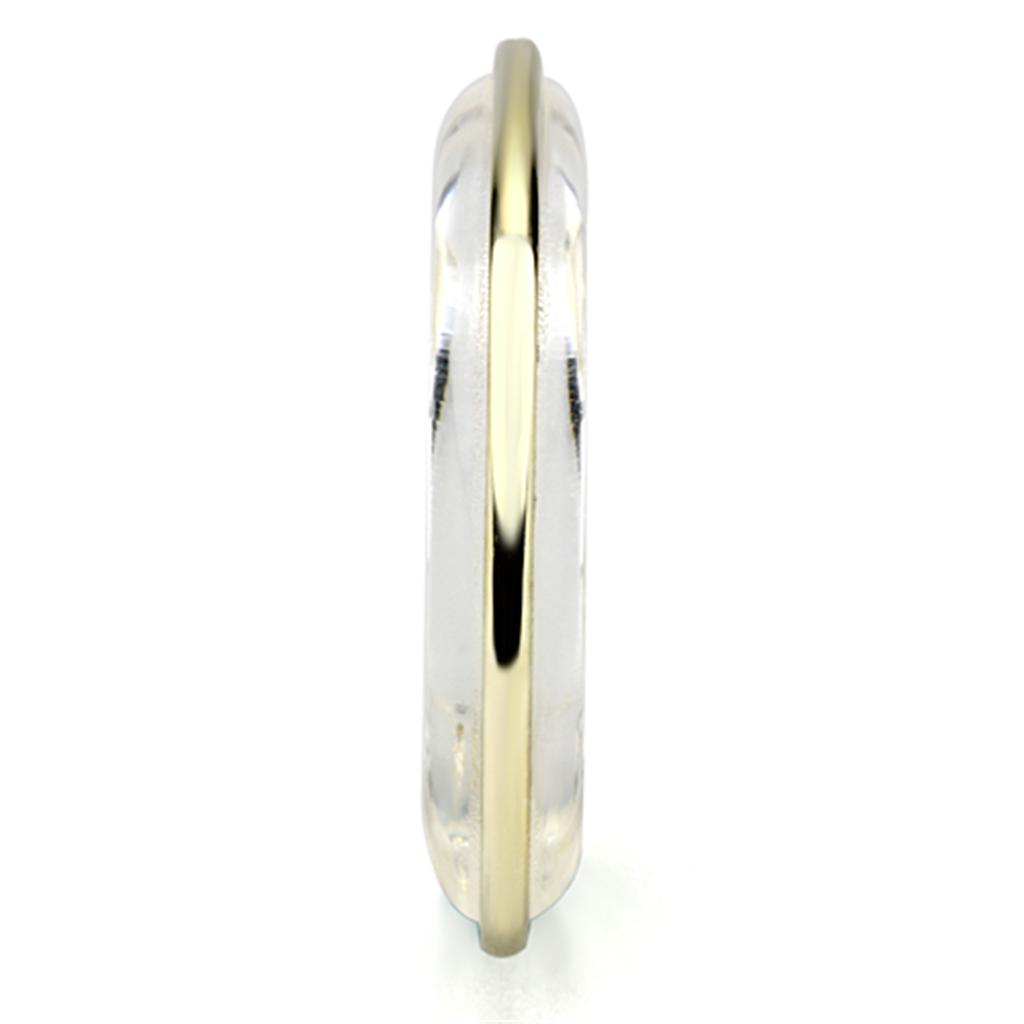 IP Gold(Ion Plating) Brass Ring with Synthetic Synthetic Stone in Clear