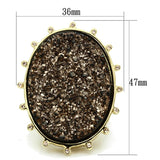 IP Gold(Ion Plating) Brass Ring with Synthetic Synthetic Stone in Champagne