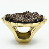IP Gold(Ion Plating) Brass Ring with Synthetic Synthetic Stone in Champagne