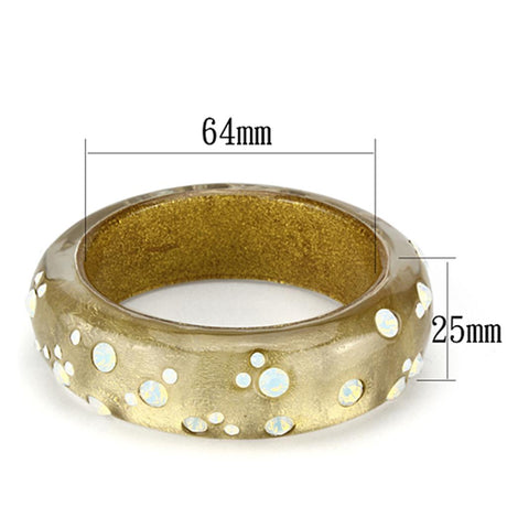 Resin Bangle with Top Grade Crystal  in Aurora Borealis (Rainbow Effect)