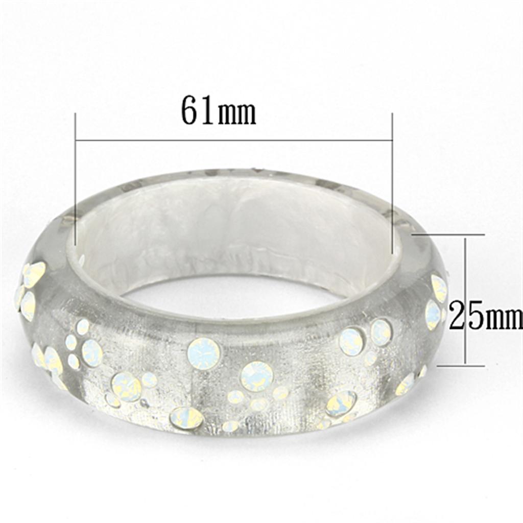 Resin Bangle with Top Grade Crystal  in Aurora Borealis (Rainbow Effect)