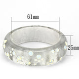 Resin Bangle with Top Grade Crystal  in Aurora Borealis (Rainbow Effect)