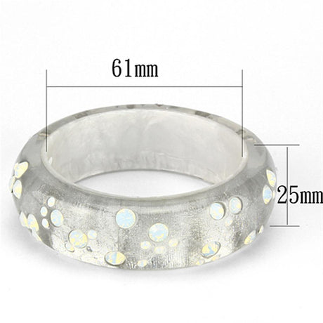 Resin Bangle with Top Grade Crystal  in Aurora Borealis (Rainbow Effect)