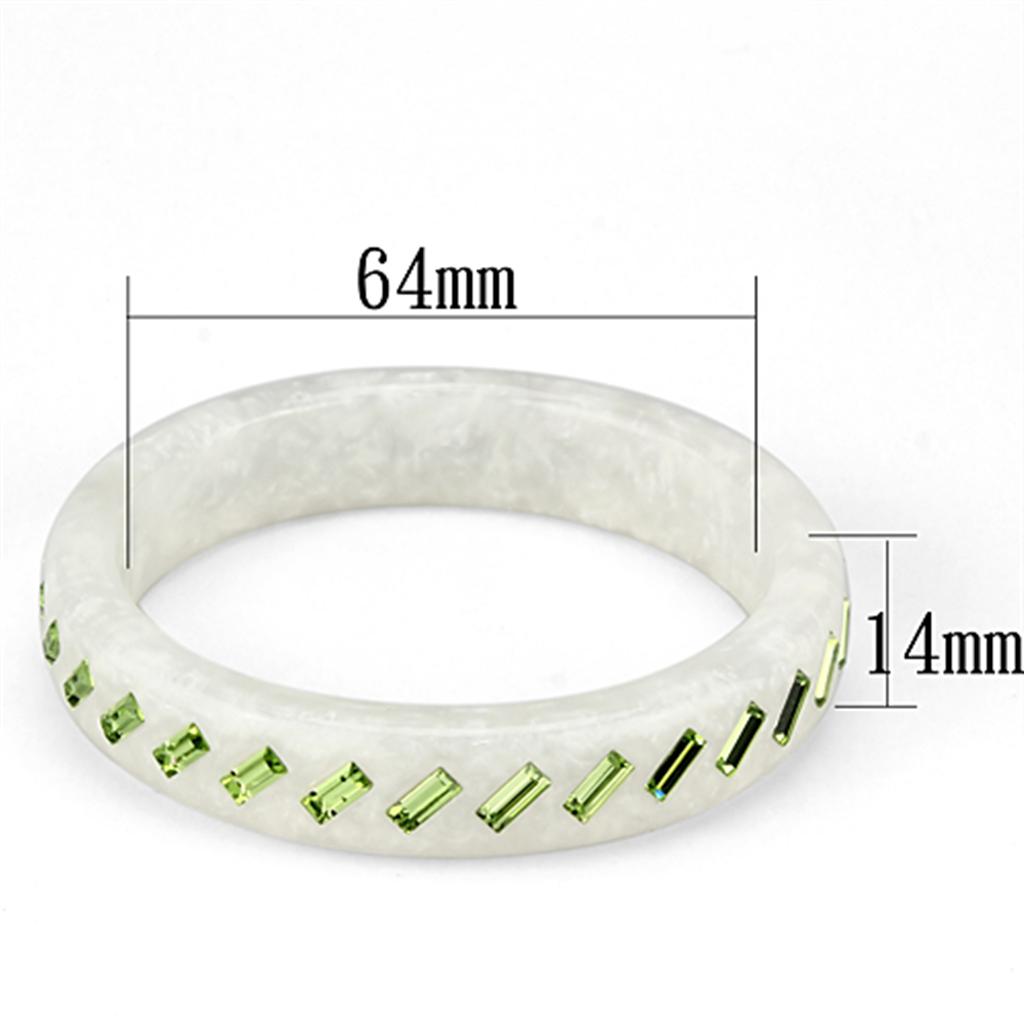 Resin Bangle with Top Grade Crystal  in Peridot