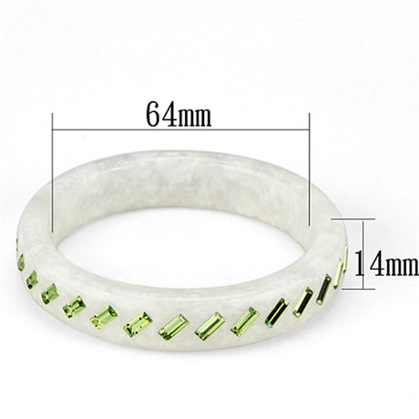 Resin Bangle with Top Grade Crystal  in Peridot