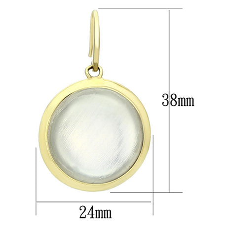 IP Gold(Ion Plating) Brass Earrings with Synthetic Synthetic Stone in Clear