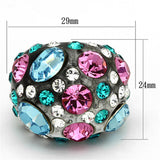 Resin Ring with Top Grade Crystal  in Multi Color