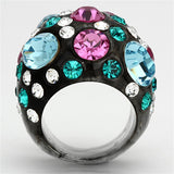 Resin Ring with Top Grade Crystal  in Multi Color
