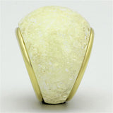 IP Gold(Ion Plating) Stainless Steel Ring with Synthetic Synthetic Stone in Citrine Yellow