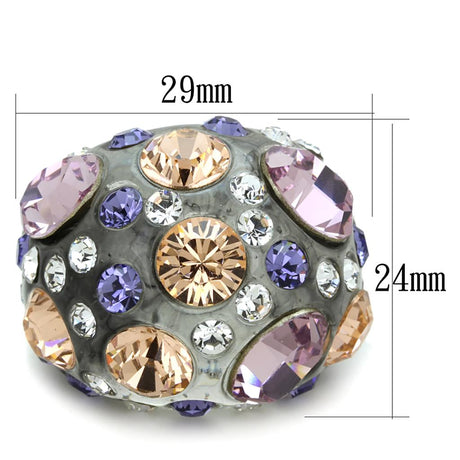 Resin Ring with Top Grade Crystal  in Multi Color