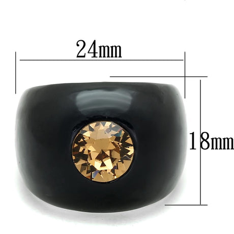 Resin Ring with Top Grade Crystal  in Light Smoked