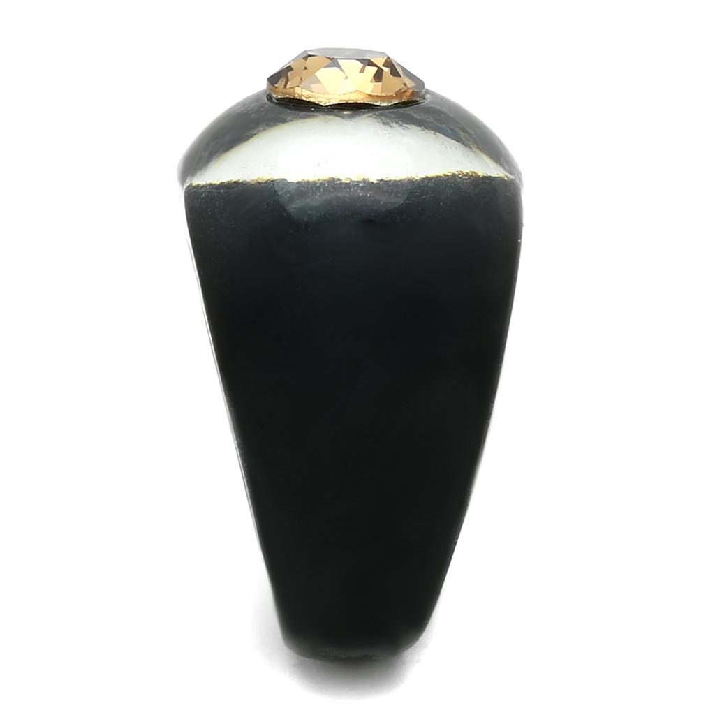 Resin Ring with Top Grade Crystal  in Light Smoked