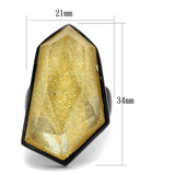 IP Black(Ion Plating) Stainless Steel Ring with Synthetic Synthetic Stone in Citrine Yellow