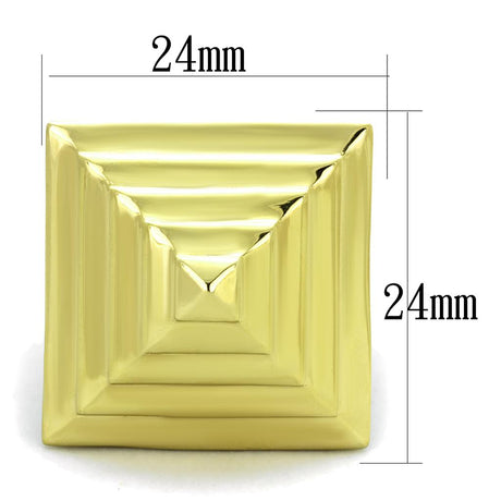 IP Gold(Ion Plating) Stainless Steel Ring with No Stone