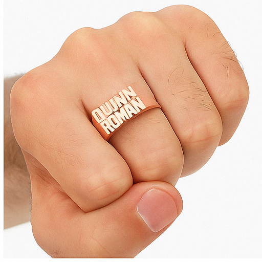 Personalized Unisex Ring with 2 Names