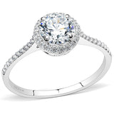 High polished (no plating) Stainless Steel Ring with AAA Grade CZ  in Clear