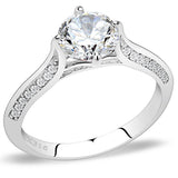 High polished (no plating) Stainless Steel Ring with AAA Grade CZ  in Clear
