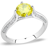 High polished (no plating) Stainless Steel Ring with AAA Grade CZ  in Topaz