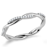 High polished (no plating) Stainless Steel Ring with AAA Grade CZ  in Clear