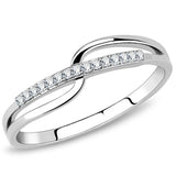 High polished (no plating) Stainless Steel Ring with AAA Grade CZ  in Clear