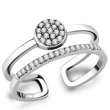 High polished (no plating) Stainless Steel Ring with AAA Grade CZ  in Clear