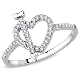 High polished (no plating) Stainless Steel Ring with AAA Grade CZ  in Clear