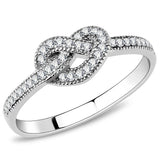 High polished (no plating) Stainless Steel Ring with AAA Grade CZ  in Clear