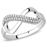 High polished (no plating) Stainless Steel Ring with AAA Grade CZ  in Clear