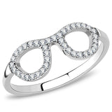 High polished (no plating) Stainless Steel Ring with AAA Grade CZ  in Clear