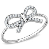 High polished (no plating) Stainless Steel Ring with AAA Grade CZ  in Clear