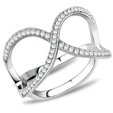 High polished (no plating) Stainless Steel Ring with AAA Grade CZ  in Clear