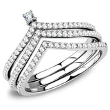 High polished (no plating) Stainless Steel Ring with AAA Grade CZ  in Clear