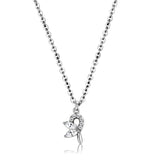 High polished (no plating) Stainless Steel Chain Pendant with AAA Grade CZ  in Clear