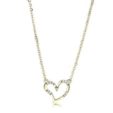 IP Gold(Ion Plating) Stainless Steel Chain Pendant with AAA Grade CZ  in Clear