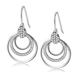 High polished (no plating) Stainless Steel Earrings with AAA Grade CZ  in Clear