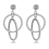 High polished (no plating) Stainless Steel Earrings with AAA Grade CZ  in Clear