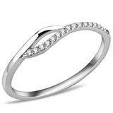 High polished (no plating) Stainless Steel Ring with AAA Grade CZ  in Clear