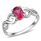 High polished (no plating) Stainless Steel Ring with AAA Grade CZ  in Ruby