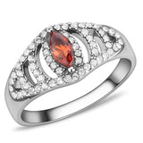 High polished (no plating) Stainless Steel Ring with AAA Grade CZ  in Orange