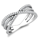 High polished (no plating) Stainless Steel Ring with AAA Grade CZ  in Clear