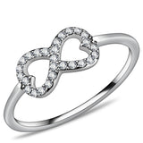 High polished (no plating) Stainless Steel Ring with AAA Grade CZ  in Clear