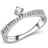 High polished (no plating) Stainless Steel Ring with AAA Grade CZ  in Clear
