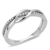 High polished (no plating) Stainless Steel Ring with AAA Grade CZ  in Clear
